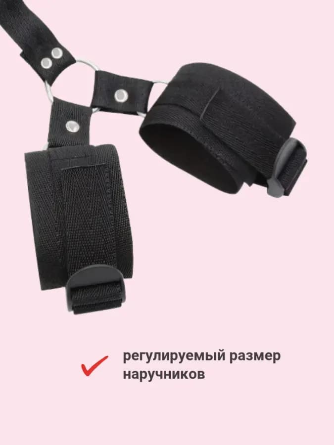 Бандаж бдсм черный наручники с ошейником — фото 3