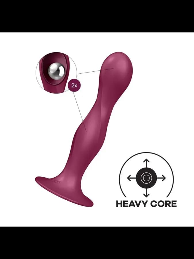 Утяжелённый фаллоимитатор Satisfyer Double Ball-R (17,9×7,6 см) бордовый — фото 4