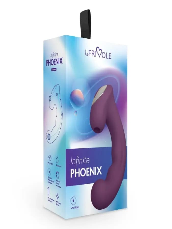 Вакуумный стимулятор с вибратором Phoenix сливовый 18 см — фото 4