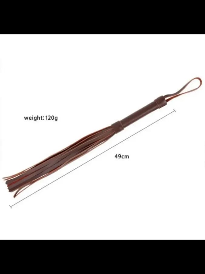 Коричневая кожаная плеть с рукояткой Brown Leather Flogger — фото 4