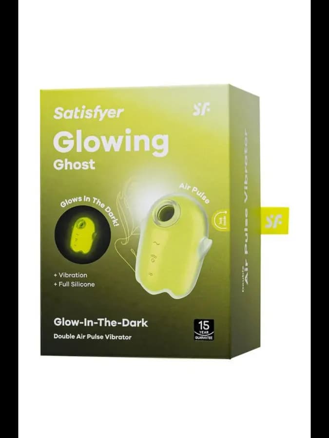Вакуум-волновой стимулятор Glowing Ghost желтый 8,4 см — фото 6