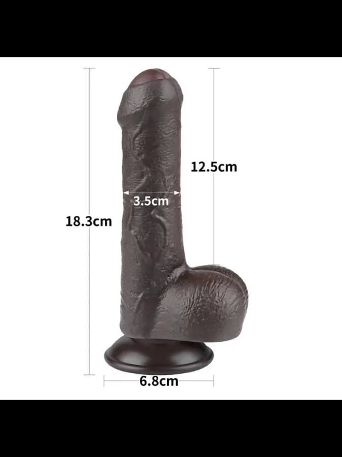 Реалистичный фаллоимитатор Lovetoy Sliding Skin (18,3×3,5 см) с двойной плотностью коричневый — фото 2