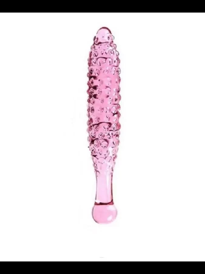 Фаллоимитатор двусторонний Pickle стекло розовый 16 см — фото 2