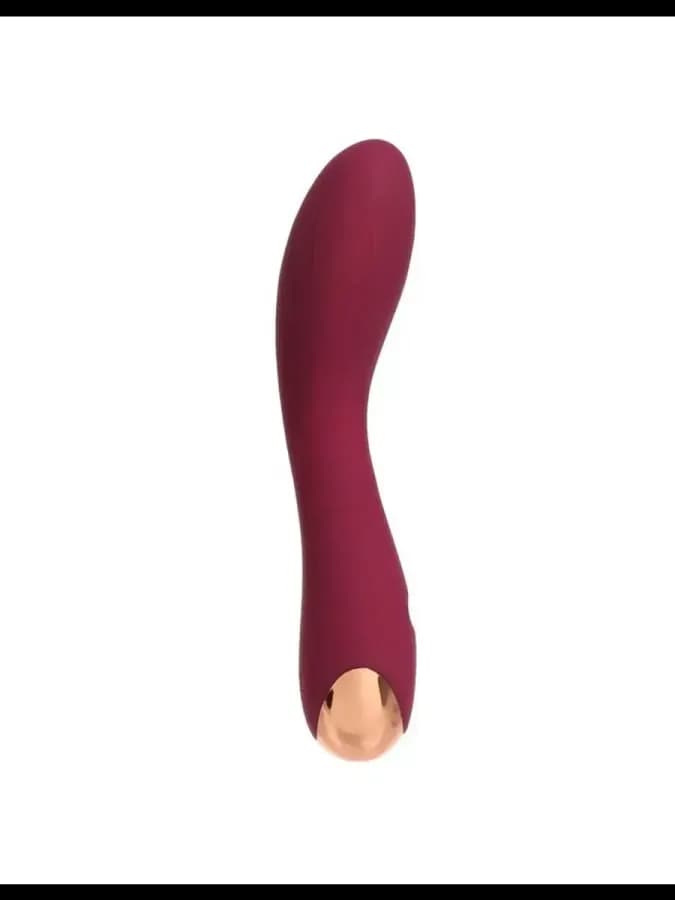 Бордовый вибратор со стимуляцией точки G, 18×3.8 см