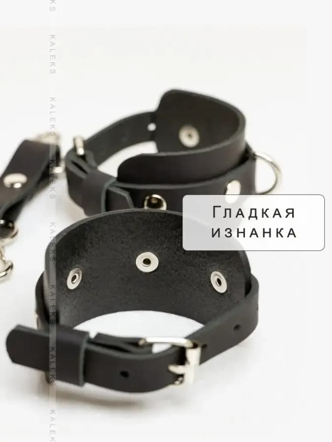 Наручники 18 бдсм кожаные для секса и взрослых ролевых игр — фото 3