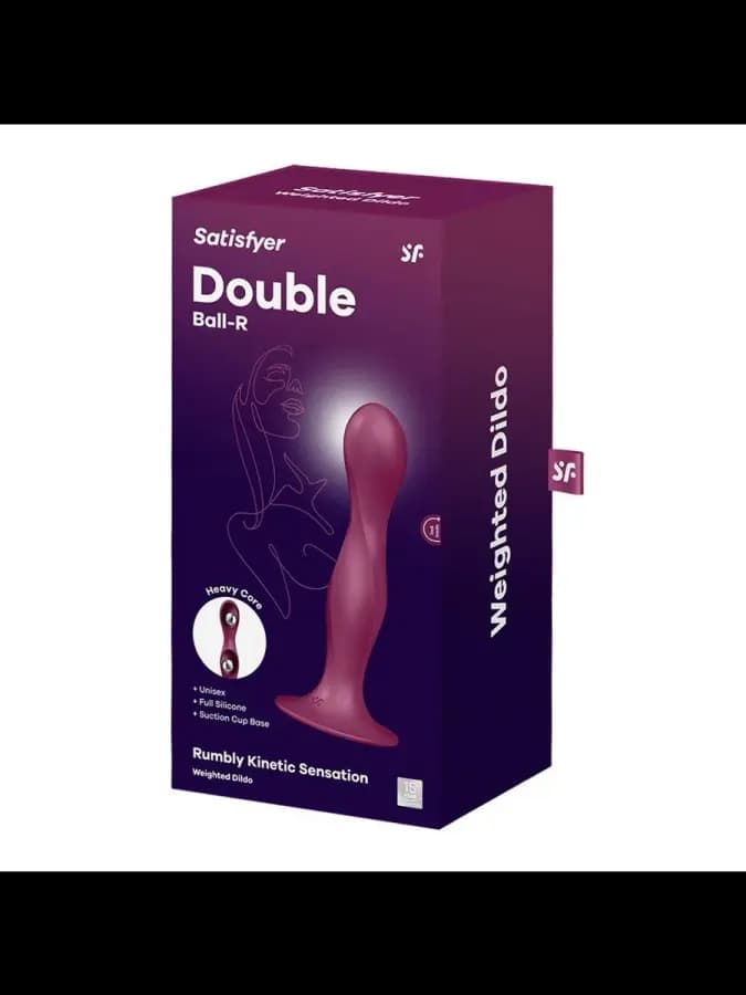 Утяжелённый фаллоимитатор Satisfyer Double Ball-R (17,9×7,6 см) бордовый — фото 3