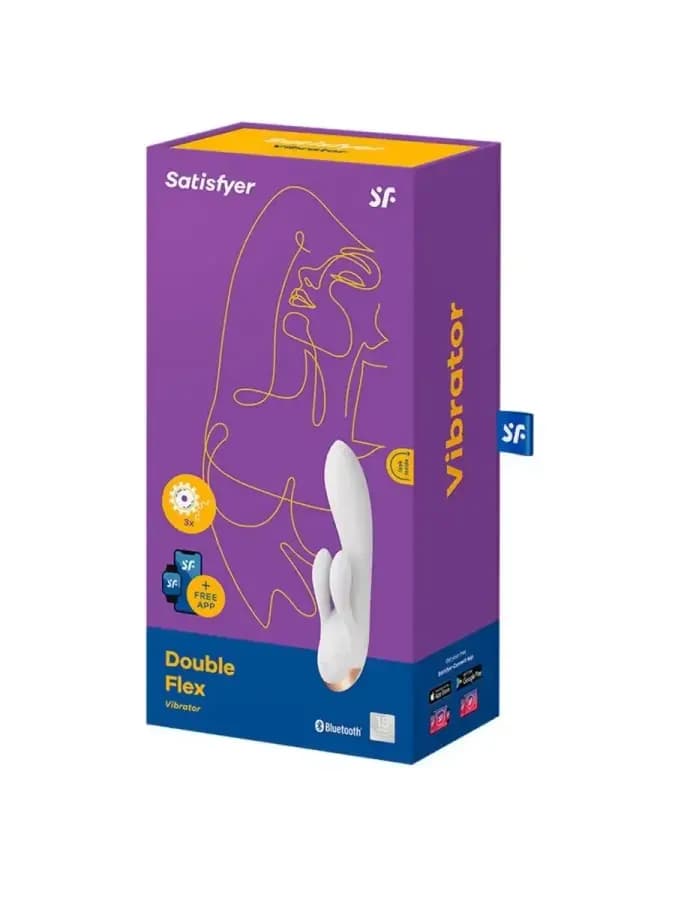 Вибратор с клиторальным стимулятором Satisfyer Double Flex Connect App лиловый — фото 2