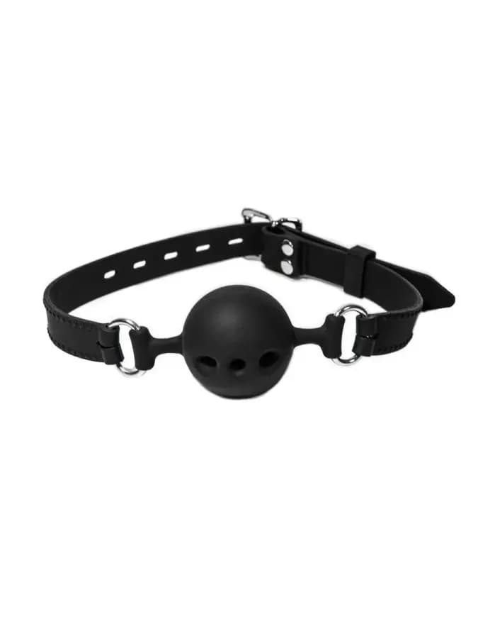 Кляп шарик BDSM 4.5 см силиконовый для ролевых игр, чёрный — фото 2