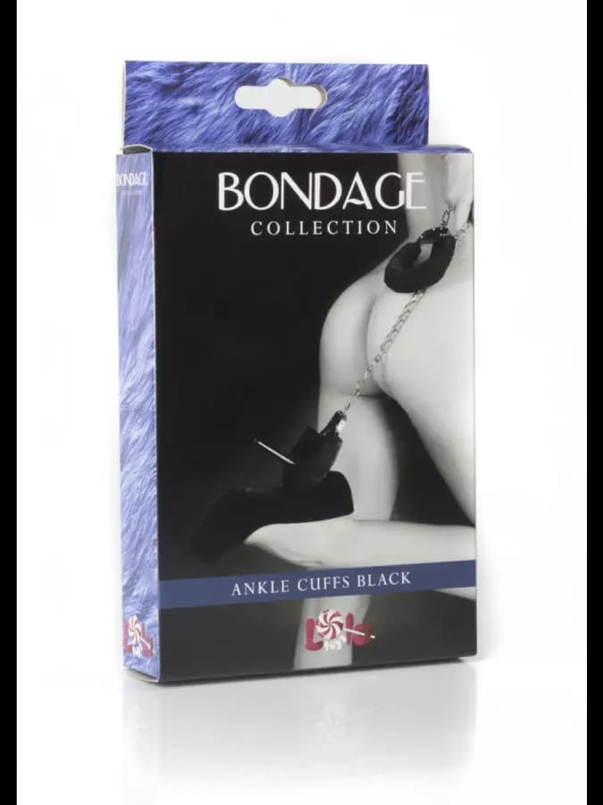 Меховые оковы на ноги BONDAGE черные — фото 2