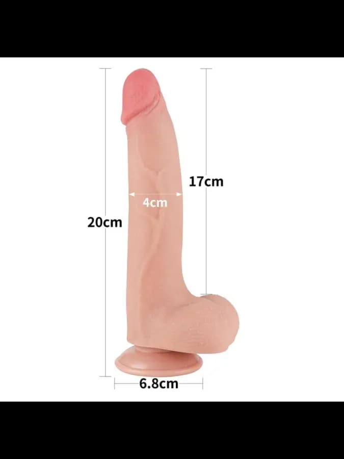 Реалистичный фаллоимитатор Lovetoy Sliding Skin (20×4 см) с мошонкой — фото 2