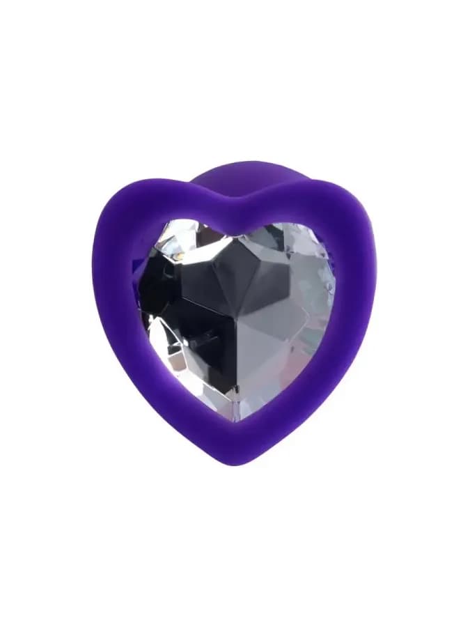 Анальная втулка Diamond Heart, фиолетовая, 7 см, 2,8 см — фото 3