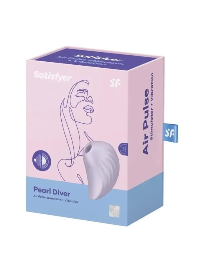 Вакуумный клиторальный стимулятор с вибрацией Pearl Diver Satisfyer сиреневый