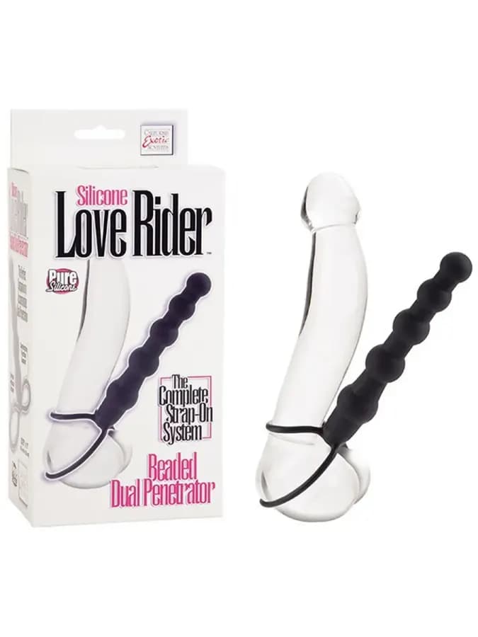 Насадка на пенис Silicone Love Rider Beaded Dual