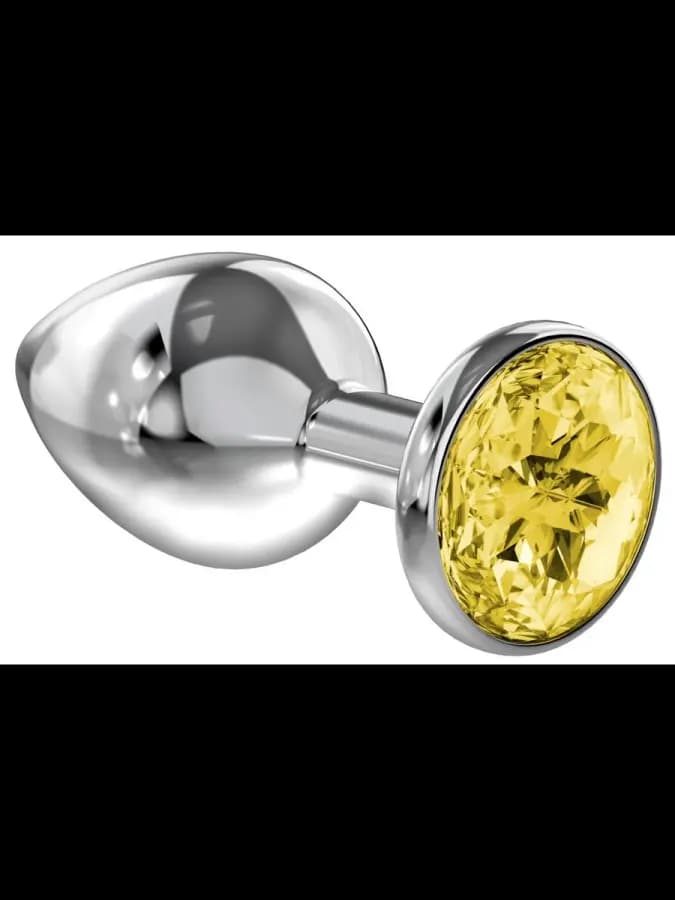 Анальная пробка Diamond Yellow Sparkle Large