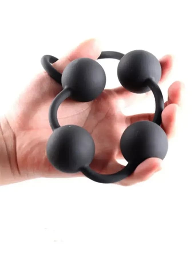 Большая анальная цепочка BIG BLACK ANAL BEADS 39см