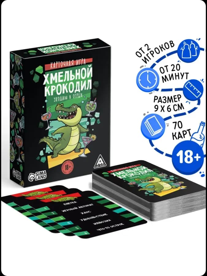 Настольная игра на объяснение слов «Хмельной крокодил»