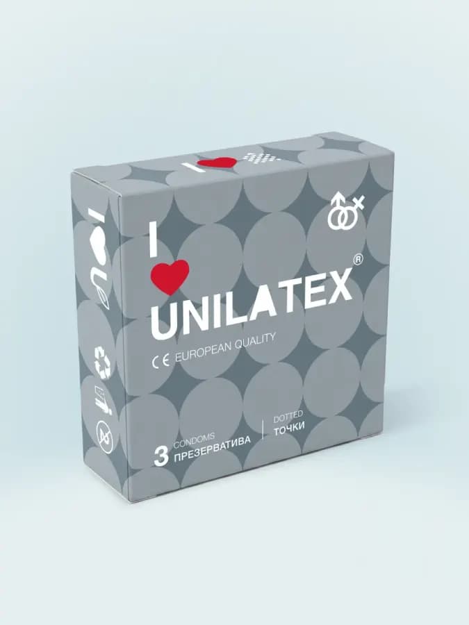 Презервативы UNILATEX "DOTTED" с точечной поверхностью