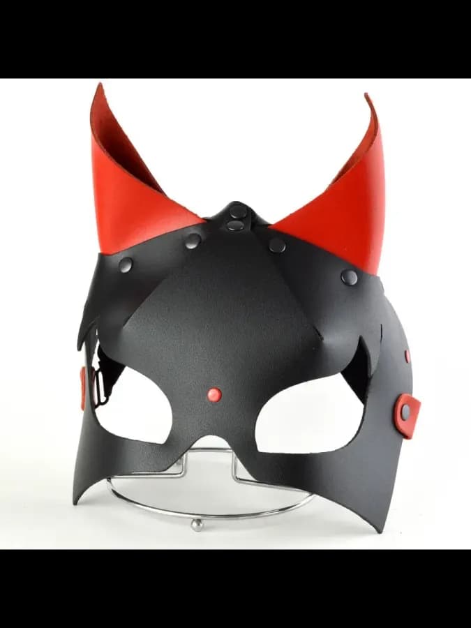 Лакированная маска дьяволенка с красными ушками Harness Devi