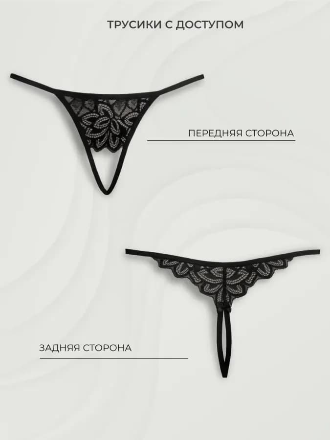 Эротические кружевные трусы с доступом