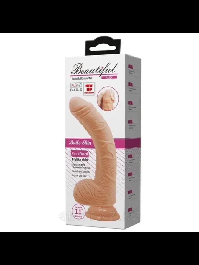 Фаллоимитатор Beautiful Alex Dildo с вибрацией и пультом управления (28,2×5 см) светлый — фото 4