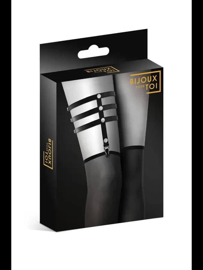 Гартер Bijoux Pour Toi тройной GARTER 3 THONGS BLACK черный