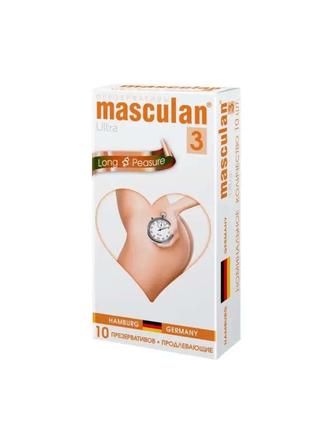 Презервативы Masculan, ultra 3, латекс, кольца, точечные, анестетик, 19 см, 5,3 см, 10 шт — фото 2