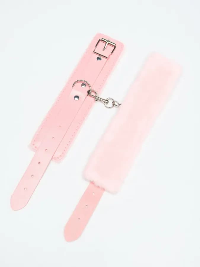 Наручники бдсм розовые мягкие для секс игр — фото 5