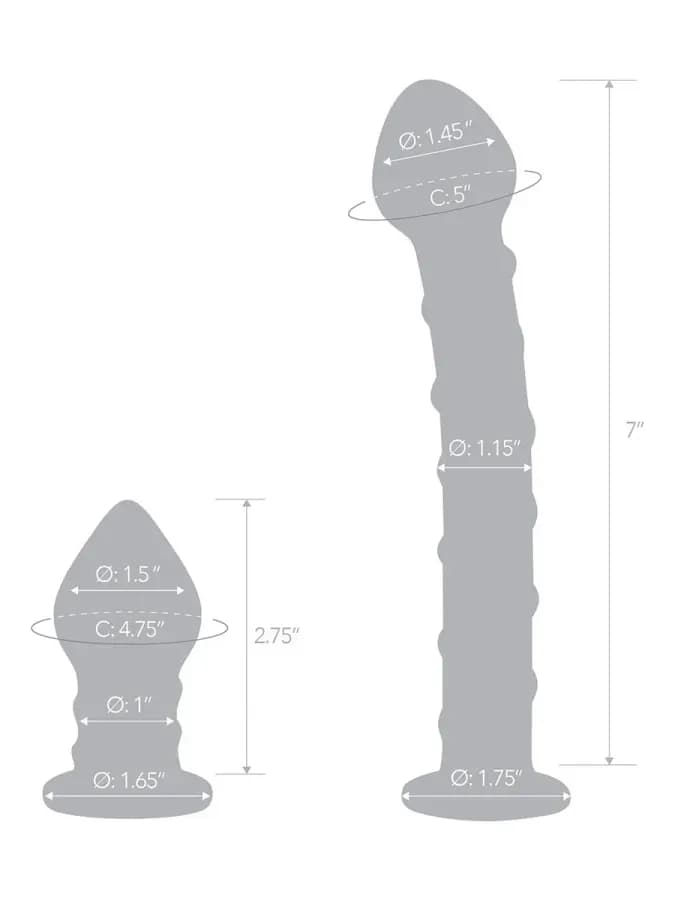 Swirly Dildo & Buttplug Set — набор из 2 стеклянных игрушек — фото 6