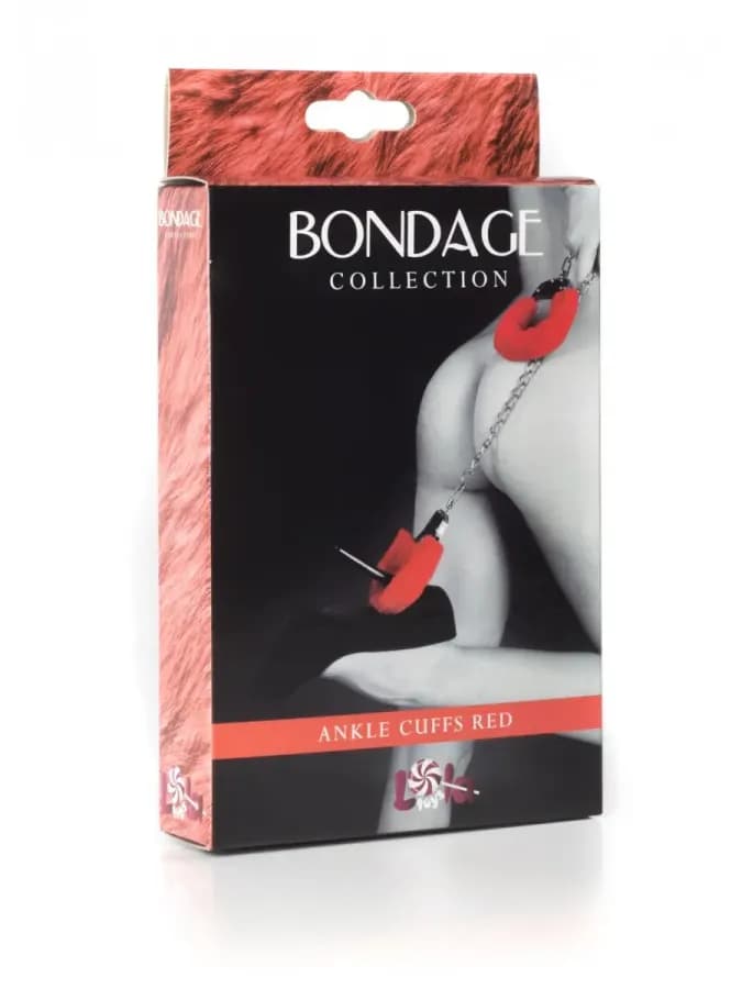 Меховые оковы на ноги BONDAGE красные 1020-02lola Lola Games