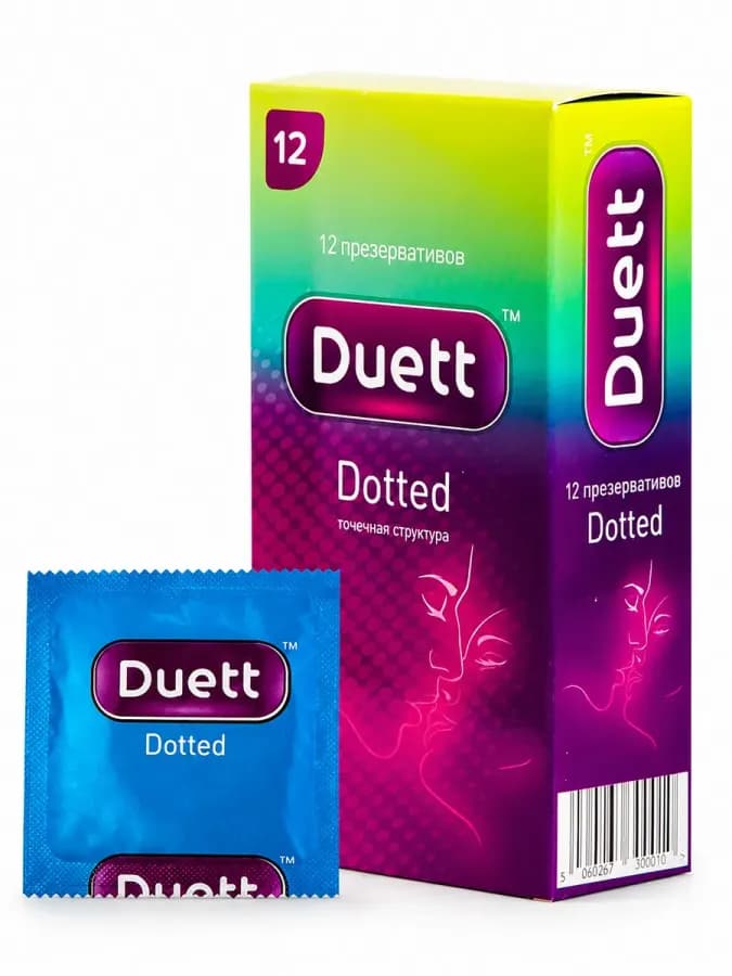 Презервативы DUETT Dotted с точками, 12 шт